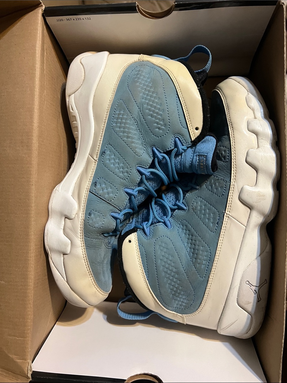 Jordan High-Top Sneakers in Blue and Cream